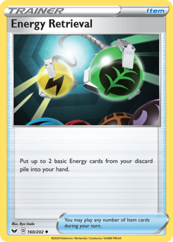 Energy Retrieval #160/202 Uncommon / Sword & Shield