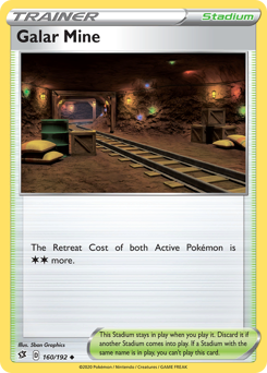 Galar Mine #160/192 Uncommon (Reverse Holofoil) / Rebel Clash