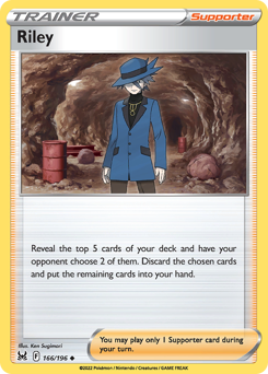 Riley #166/196 Uncommon (Reverse Holofoil) / Lost Origin