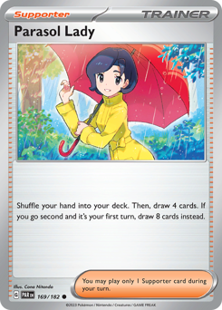 Parasol Lady #169/182 Common (Reverse Holofoil) / Paradox Rift