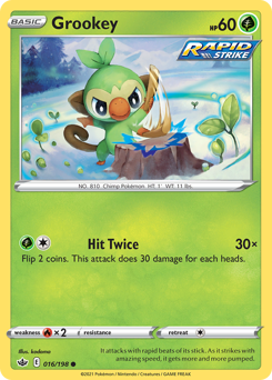 Grookey #016/198 Common (Reverse Holofoil) / Chilling Reign