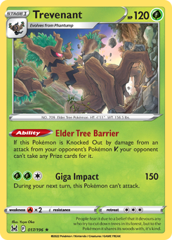 Trevenant #017/196 Holo Rare (Holofoil) / Lost Origin