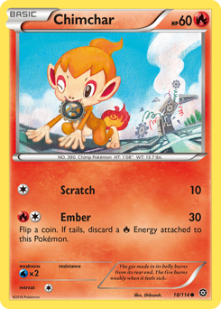 Chimchar 018/114 Common (Reverse Holofoil) / Steam Siege