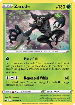 Zarude #019/198 Holo Rare (Holofoil) / Chilling Reign