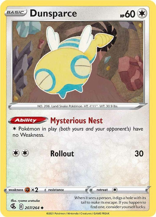 Dunsparce #207/264 Uncommon (Reverse Holofoil) / Fusion Strike