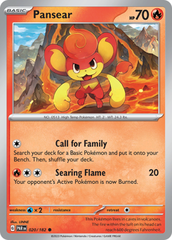 Pansear #020/182 Common (Reverse Holofoil) / Paradox Rift