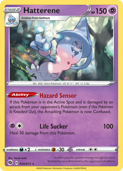 Hatterene #020/73 Holo Rare (Reverse Holofoil) / Champion's Path