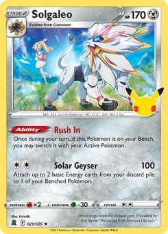 Solgaleo #21/25 Holo Rare (Holofoil) / Celebrations