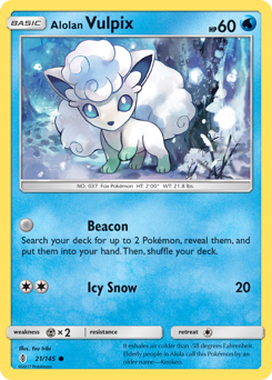 Alolan Vulpix #021/145 Common (Reverse Holofoil) / Guardians Rising