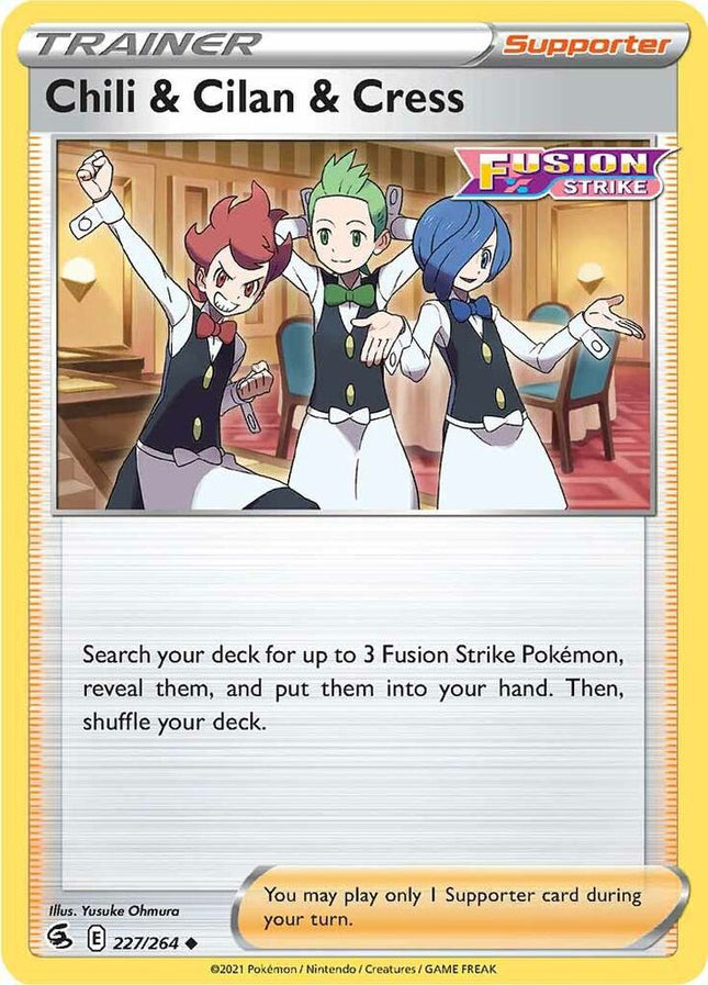 Chili & Cilan & Cress #227/264 Uncommon (Reverse Holofoil) / Fusion Strike