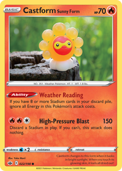 Castform Sunny Form #022/198 Common / Chilling Reign