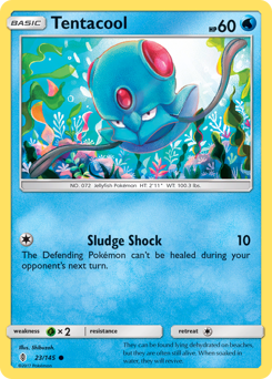 Tentacool #023/145 Common (Reverse Holofoil) / Guardians Rising