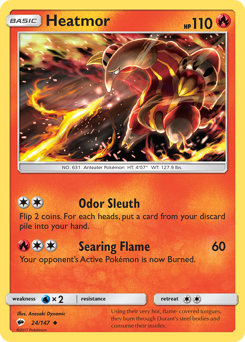 Heatmor #024/147 Uncommon (Reverse Holo) / Burning Shadows
