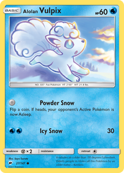 Alolan Vulpix #027/147 Common (Reverse Holofoil) / Burning Shadows