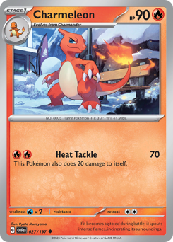 Charmeleon #027/197 Uncommon (Reverse Holofoil) / Obsidian Flames