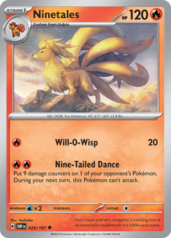 Ninetales #029/197 Uncommon (Reverse Holofoil) / Obsidian Flames