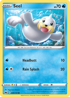Seel #029/159 Common (Reverse Holofoil) / Crown Zenith