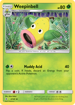 Weepinbell #002/145 Uncommon (Reverse Holofoil) / Guardians Rising