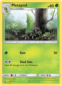 Metapod #002/147 Uncommon (Reverse Holofoil) / Burning Shadows