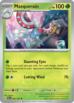Masquerain #002/182 Uncommon (Reverse Holofoil) / Paradox Rift