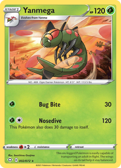 Yanmega #02/72 Rare (Normal) / Shining Fates