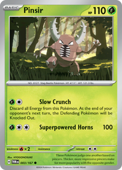 Pinsir #003/167 Common (Reverse Holofoil) / Twilight Masquerade