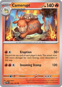 Camerupt #032/197 Uncommon (Reverse Holofoil) / Obsidian Flames