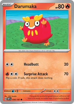 Darumaka #034/197 Common (Reverse Holofoil) / Obsidian Flames