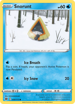 Snorunt #034/172 Common (Reverse Holofoil) / Brilliant Stars