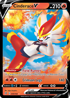 Cinderace V #035/192 Ultra Rare (Holofoil) / Rebel Clash