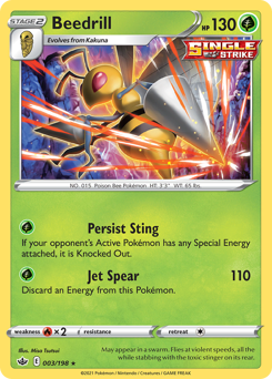 Beedrill #003/198 Holo Rare (Reverse Holofoil) / Chilling Reign