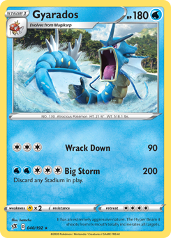 Gyarados #040/192 Holo Rare (Reverse Holofoil) / Rebel Clash