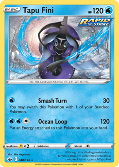 Tapu Fini #040/198 Holo Rare (Reverse Holofoil) / Chilling Reign