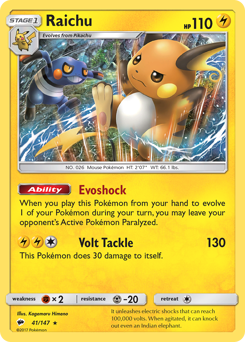 Raichu #041/147 Holo Rare (Holofoil) / Burning Shadows