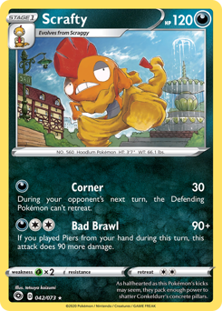 Scrafty #42/73 Holo Rare (Holofoil) / Champion's Path