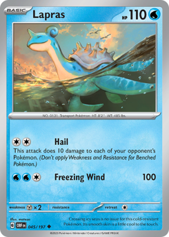 Lapras #045/197 Uncommon (Reverse Holofoil) / Obsidian Flames