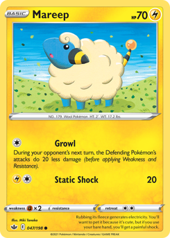 Mareep #047/198 Common (Reverse Holofoil) / Chilling Reign