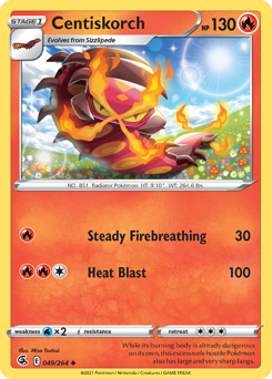 Centiskorch #049/264 Uncommon (Reverse Holofoil) / Fusion Strike