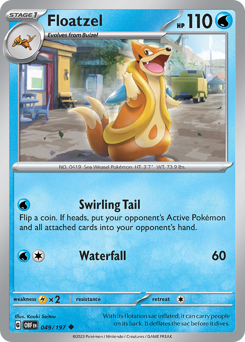 Floatzel #049/197 Uncommon / Obsidian Flames