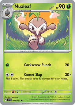 Nuzleaf #004/162 Common (Reverse Holofoil) / Temporal Forces