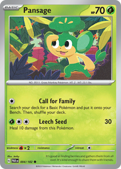 Pansage #004/182 Common (Reverse Holofoil) / Paradox Rift