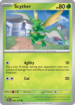 Scyther #004/197 Common (Reverse Holofoil) / Obsidian Flames