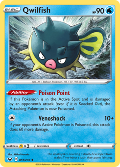 Qwilfish #051/202 Uncommon / Sword & Shield