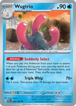 Wugtrio #053/182 Uncommon (Reverse Holofoil) / Paradox Rift