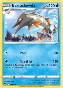 Barraskewda #053/192 Rare (Normal) / Rebel Clash