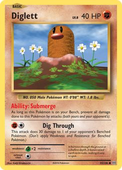 Diglett #055/108 Common (Reverse Holofoil) / Evolutions