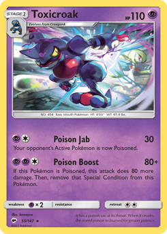 Toxicroak #055/147 Rare (Normal) / Burning Shadows