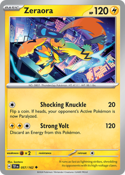 Zeraora #057/162 Uncommon (Reverse Holofoil) / Temporal Forces