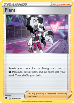 Piers #58/73 Uncommon (Reverse Holofoil) / Champion's Path