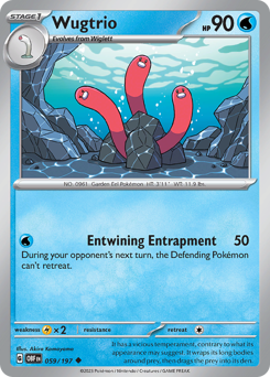 Wugtrio #059/197 Uncommon (Reverse Holofoil) / Obsidian Flames